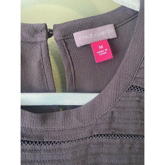 Vince Camuto Womens Medium Black Long Sleeve Lightweight Office Career Blouse - Picture 4 of 9